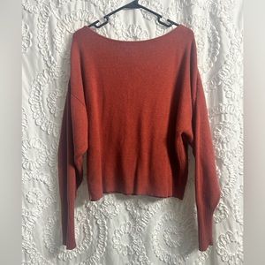 Burgundy Wide Neck Sweater